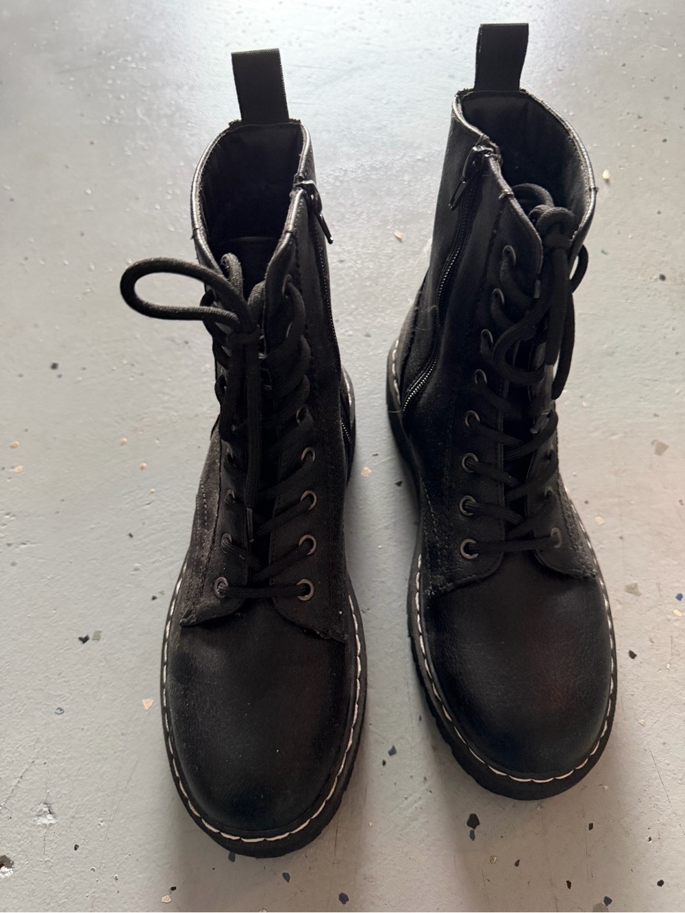 Women’s Black Lace-Up Combat Boots